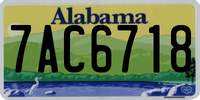 AL license plate 7AC6718