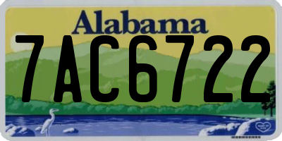 AL license plate 7AC6722