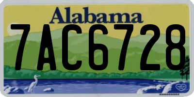 AL license plate 7AC6728