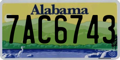 AL license plate 7AC6743