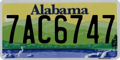 AL license plate 7AC6747
