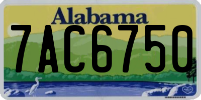 AL license plate 7AC6750