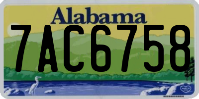 AL license plate 7AC6758