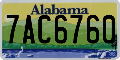 AL license plate 7AC6760
