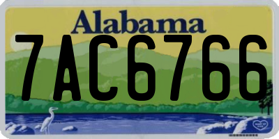 AL license plate 7AC6766