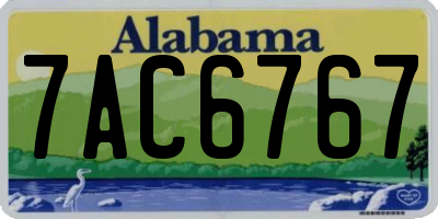 AL license plate 7AC6767
