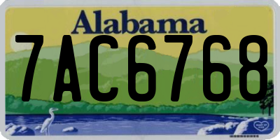 AL license plate 7AC6768