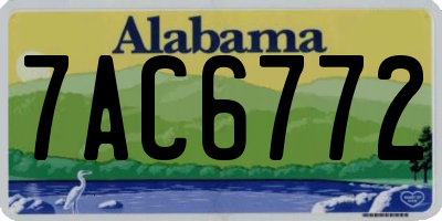AL license plate 7AC6772