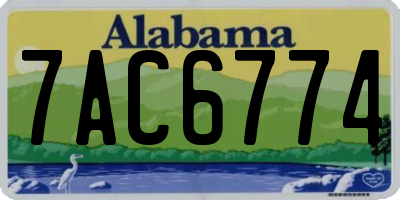 AL license plate 7AC6774