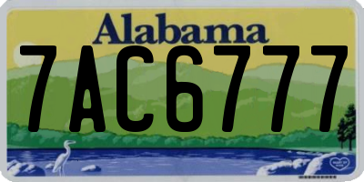 AL license plate 7AC6777