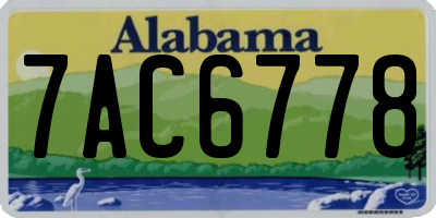 AL license plate 7AC6778