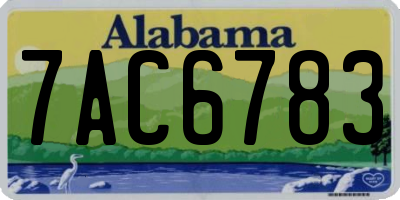 AL license plate 7AC6783