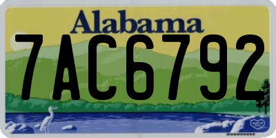 AL license plate 7AC6792