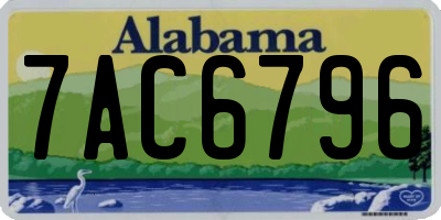 AL license plate 7AC6796