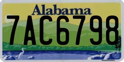 AL license plate 7AC6798