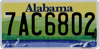 AL license plate 7AC6802