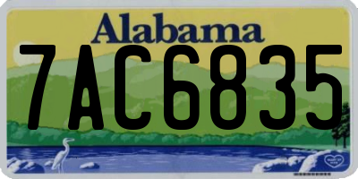 AL license plate 7AC6835