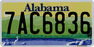 AL license plate 7AC6836