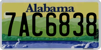 AL license plate 7AC6838