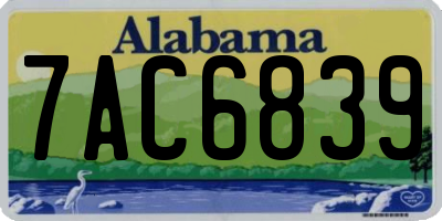 AL license plate 7AC6839