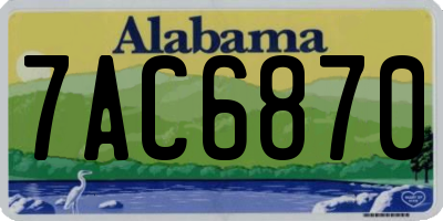 AL license plate 7AC6870