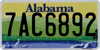 AL license plate 7AC6892