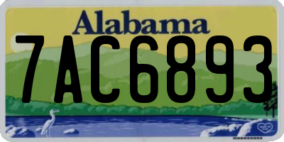 AL license plate 7AC6893