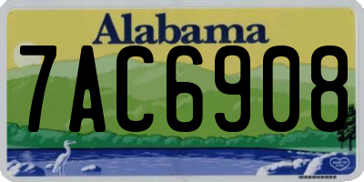 AL license plate 7AC6908