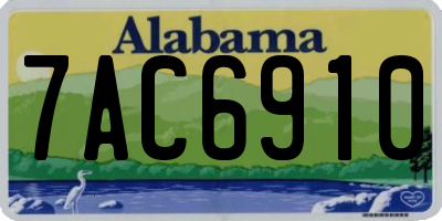 AL license plate 7AC6910