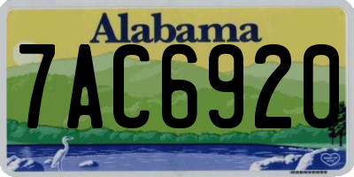 AL license plate 7AC6920