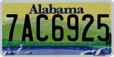 AL license plate 7AC6925