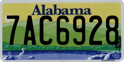 AL license plate 7AC6928