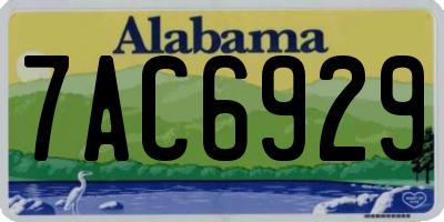 AL license plate 7AC6929
