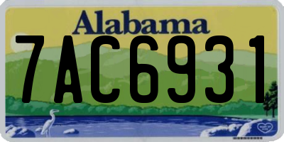 AL license plate 7AC6931