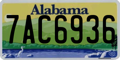 AL license plate 7AC6936