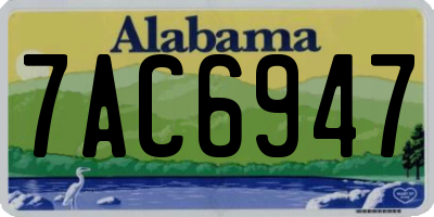 AL license plate 7AC6947