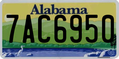 AL license plate 7AC6950