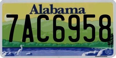AL license plate 7AC6958