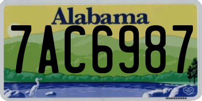 AL license plate 7AC6987