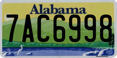 AL license plate 7AC6998
