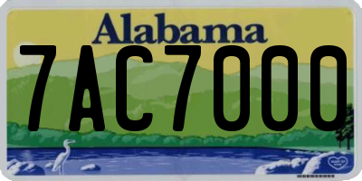 AL license plate 7AC7000