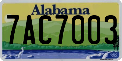 AL license plate 7AC7003