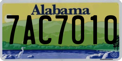 AL license plate 7AC7010