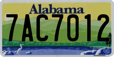AL license plate 7AC7012