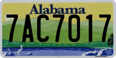 AL license plate 7AC7017