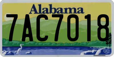 AL license plate 7AC7018