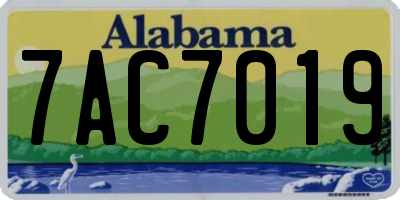 AL license plate 7AC7019