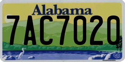AL license plate 7AC7020