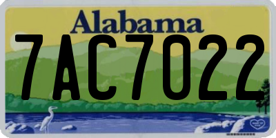 AL license plate 7AC7022