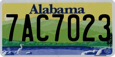 AL license plate 7AC7023